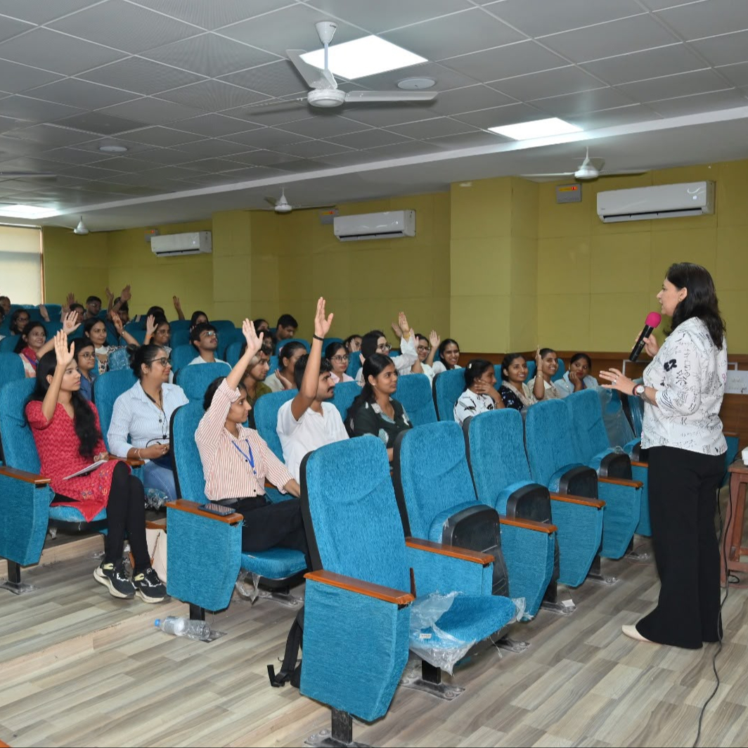 Dr. Simpi Nanda engaging an audience during a university session